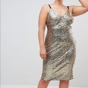 ASOS PLUS-SIZE BODYCON SEQUIN MIDI DRESS
